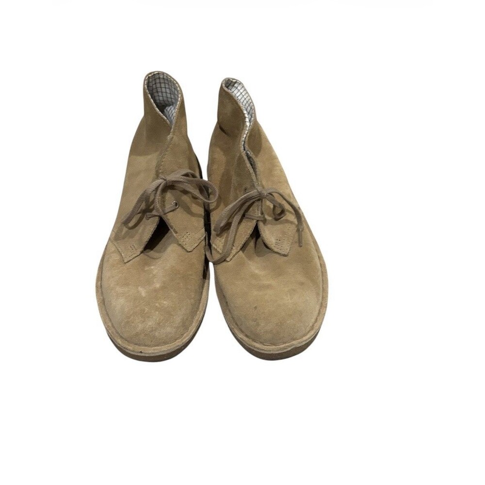 Clarks Originals Desert Boots Womens 8.5 Chukka Tan Leather Lace Up Round Toe - Picture 2 of 7